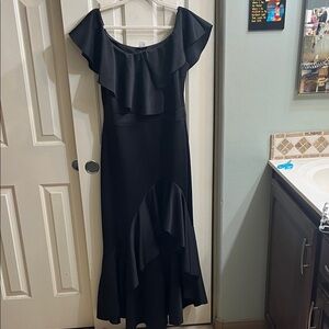 Elegant Black Ruffle Dress